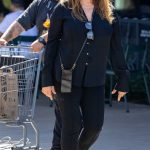 Catherine Bach in a Black Blouse Doing Some Shopping at the Erewhon Market in Studio City