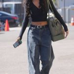 Chandler Kinney in a Black Blouse Arrives at the Dancing With The Stars Rehearsal Studio in Los Angeles