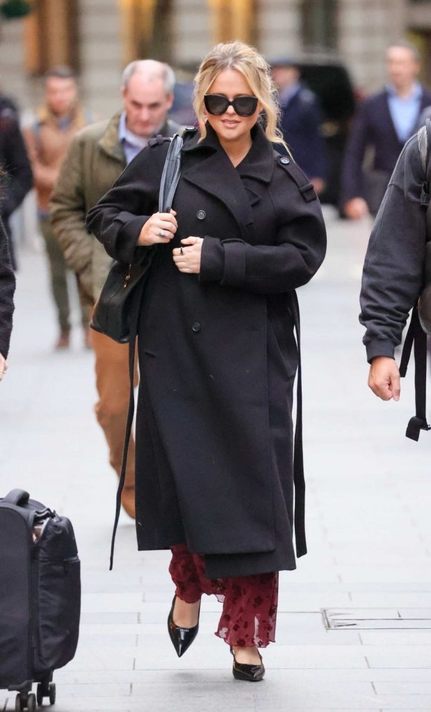 Emily Atack in a Black Coat