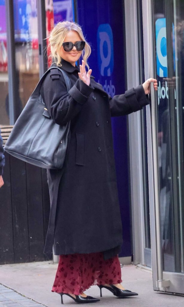 Emily Atack in a Black Coat