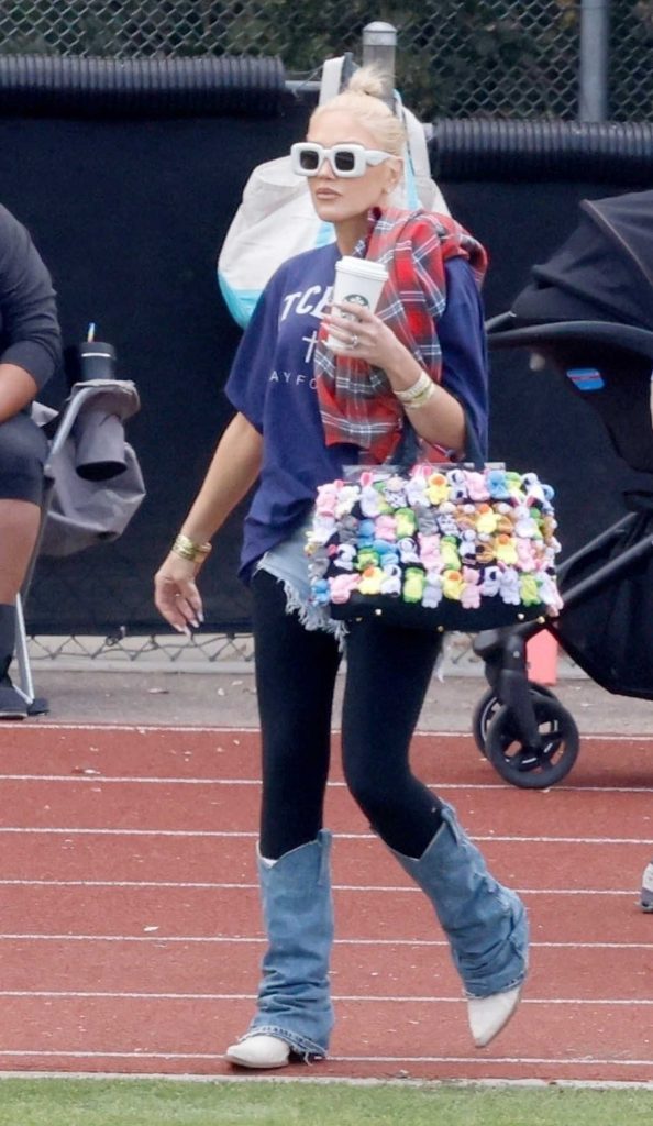 Gwen Stefani in a Blue Tee