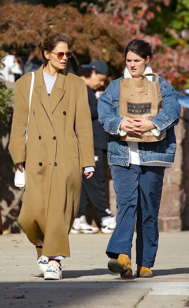 Katie Holmes in a Caramel Coloured Coat