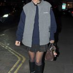 Lily Allen in a Black Knee-Length Boots Arrives at the Chiltern Firehouse in London