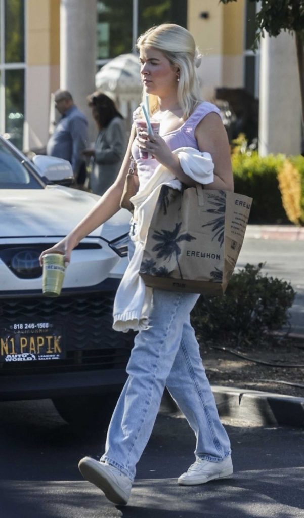 Lola Sheen in a Lilac Top