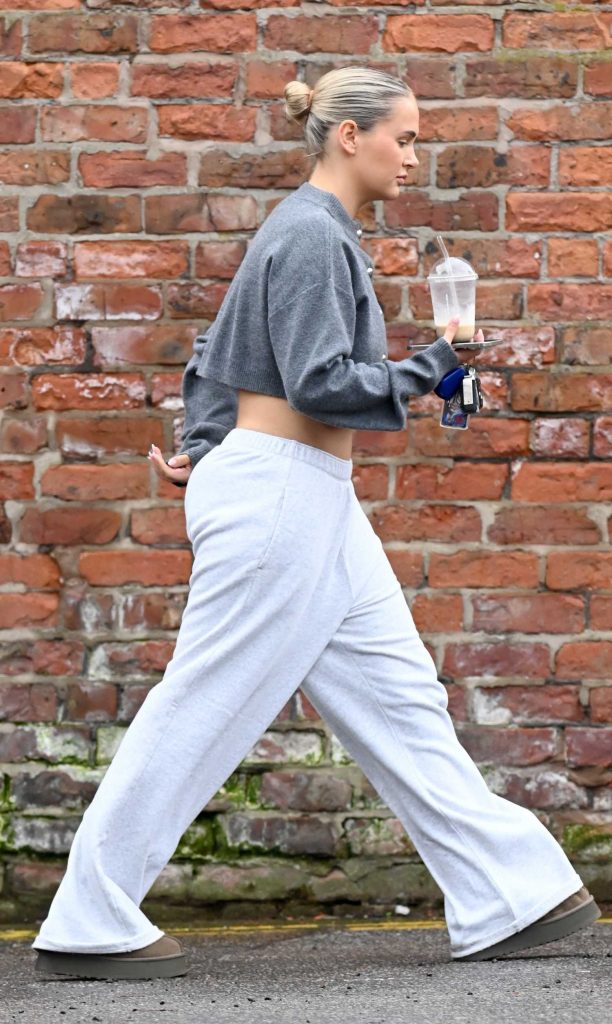 Molly-Mae Hague in a White Sweatpants