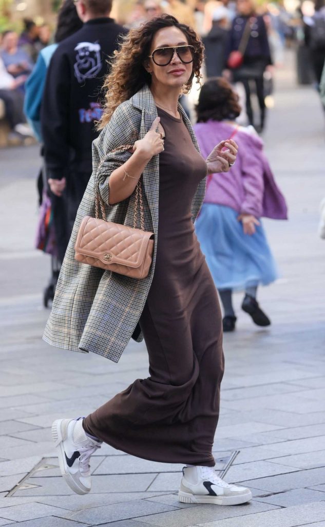 Myleene Klass in a Tight Brown Dress