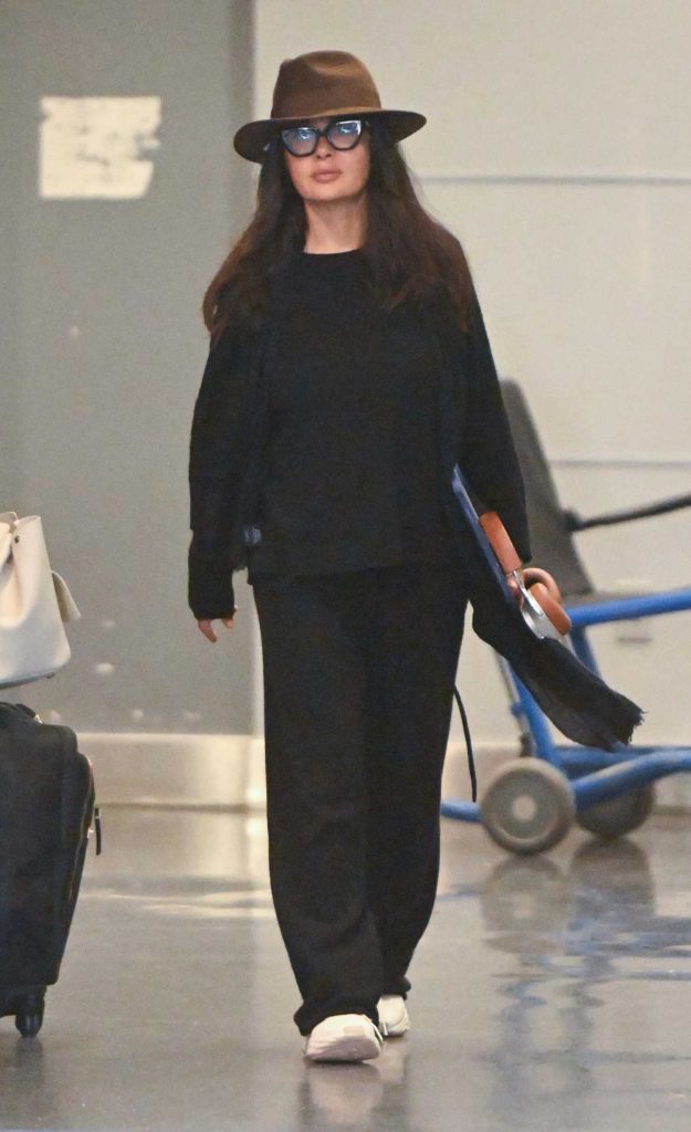 Salma Hayek in a Black Outfit