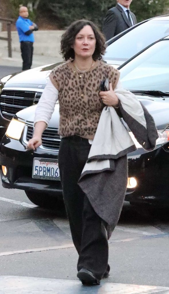 Sara Gilbert in an Animal Print Vest