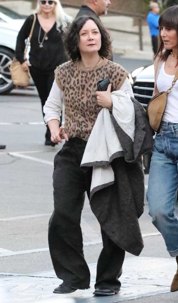 Sara Gilbert in an Animal Print Vest