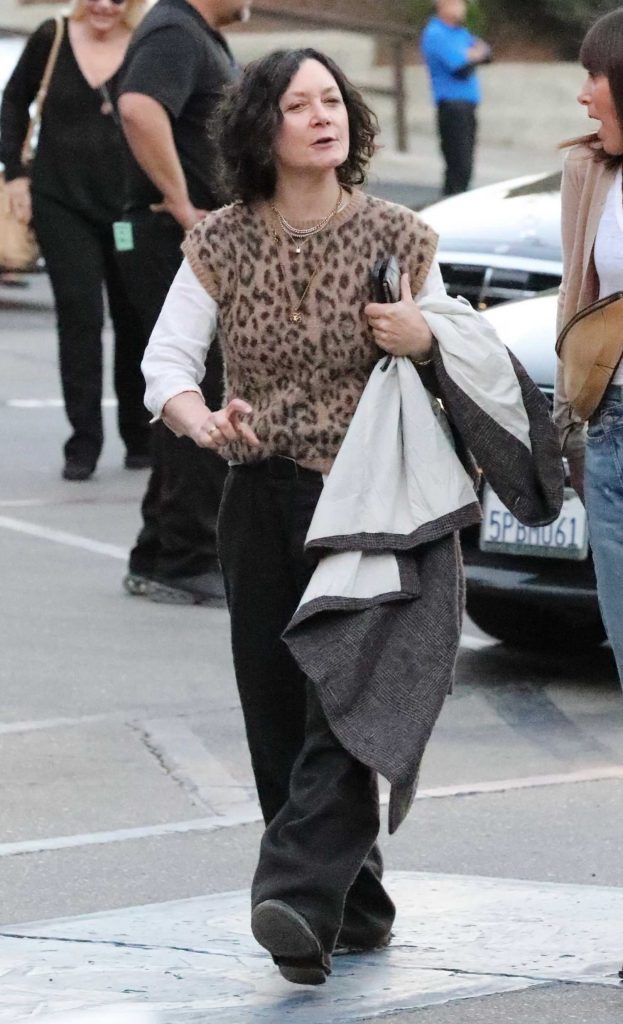 Sara Gilbert in an Animal Print Vest