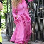 Sarah Jessica Parker in a Pink Dress Was Spotted Filming And Just Like That in Manhattan in NYC