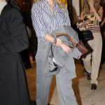 Shailene Woodley in a Striped Shirt Leaves the Miu Miu Afterparty at Gigi Manko During 2024 Paris Fashion Week in Paris