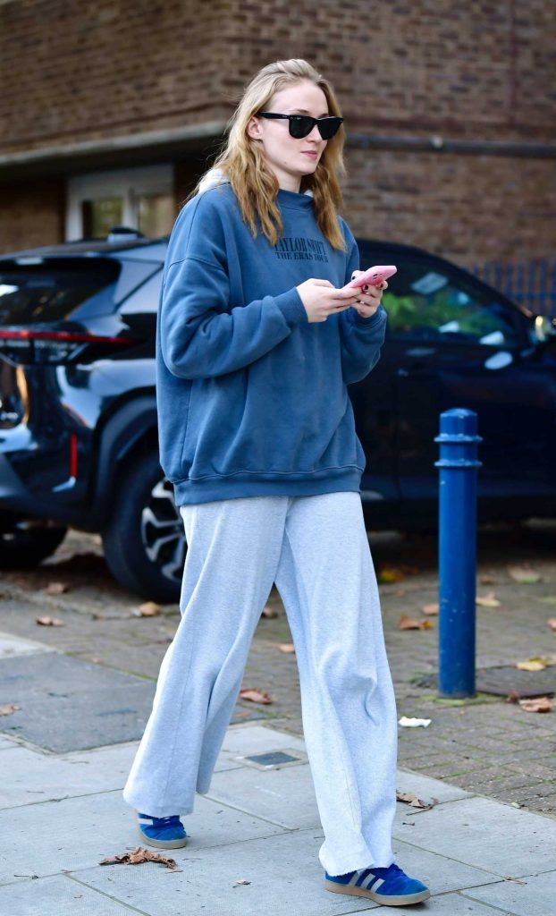 Sophie Turner in a Blue Sneakers