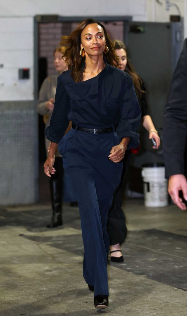 Zoe Saldana in a Black Blouse