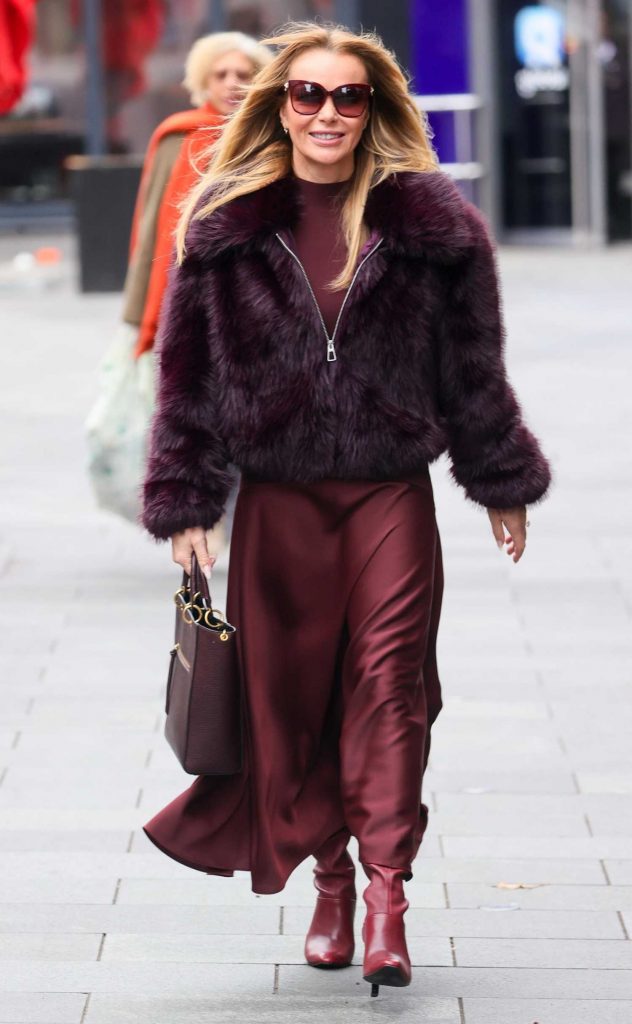 Amanda Holden in a Burgundy Ensemble