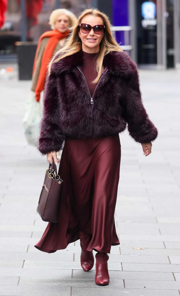 Amanda Holden in a Burgundy Ensemble