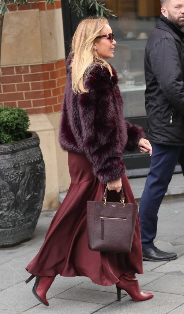 Amanda Holden in a Burgundy Ensemble