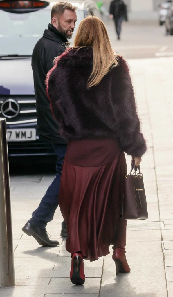 Amanda Holden in a Burgundy Ensemble