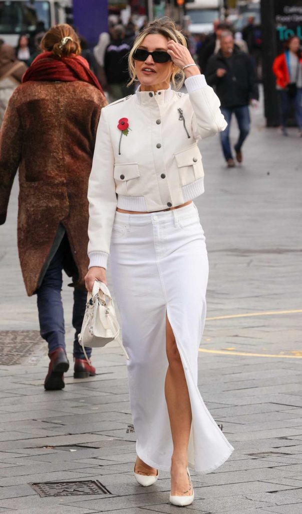 Ashley Roberts in a White Skirt