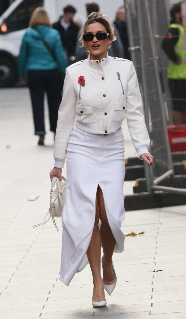 Ashley Roberts in a White Skirt