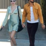 Halsey in a Turquoise Mini Dress Was Seen Out with Her Fiance Avan Jogia in Los Feliz