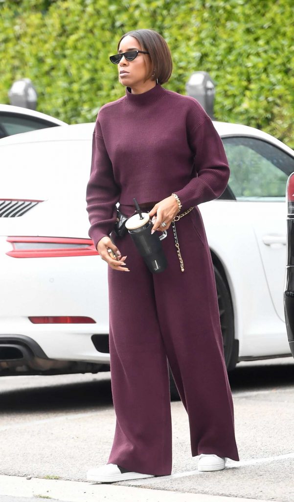 Kelly Rowland in a Purple Ensemble