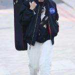 Myleene Klass in a Black Apollo Jacket Leaves ITV Loose Women in London