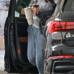 Sarah Silverman in a Grey Mickey Mouse Sweatshirt Shopping in Beverly Hills