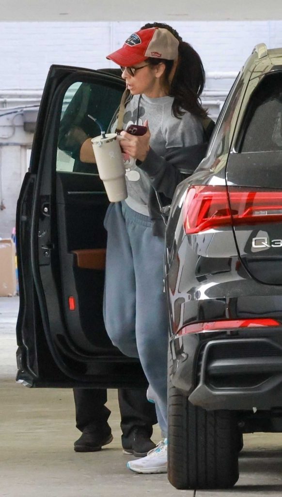 Sarah Silverman in a Grey Mickey Mouse Sweatshirt