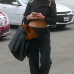 Whitney Carson in a Black Sweatsuit Arrives at the Dancing with The Stars Rehearsals Studio in Los Angeles