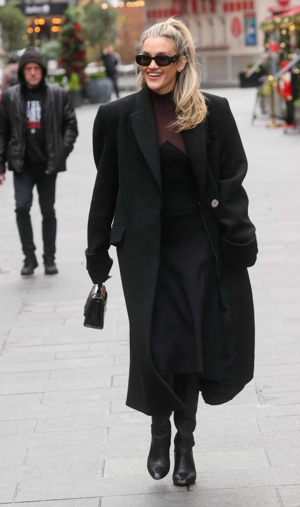 Ashley Roberts in a Black Coat