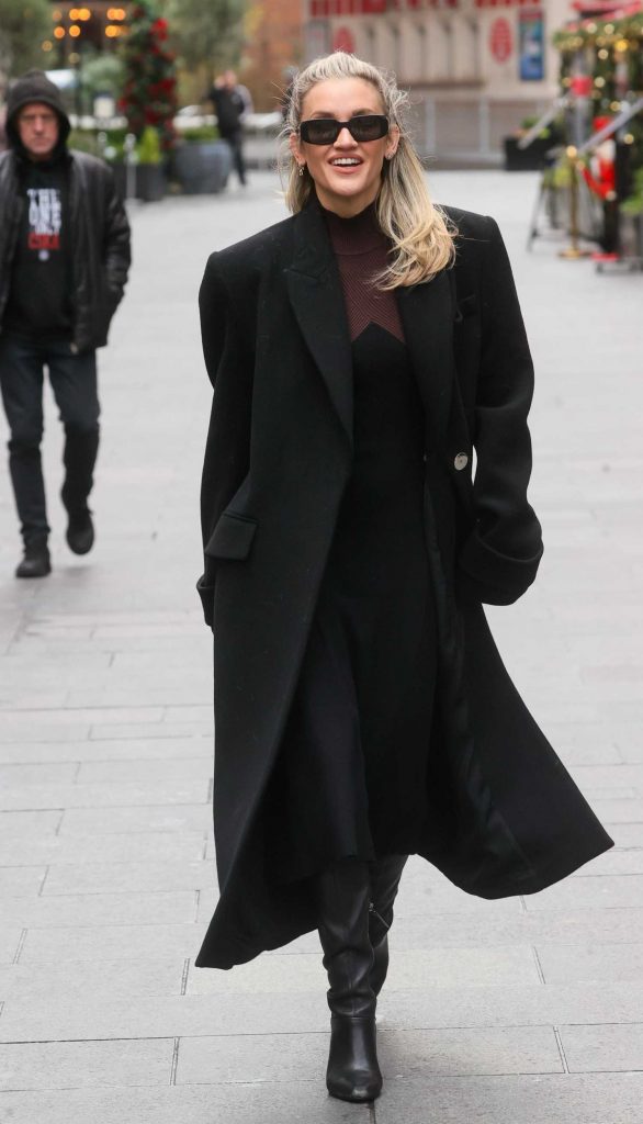 Ashley Roberts in a Black Coat