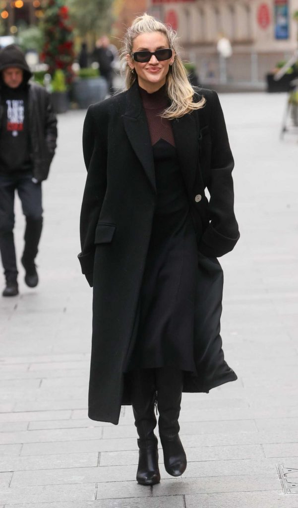 Ashley Roberts in a Black Coat