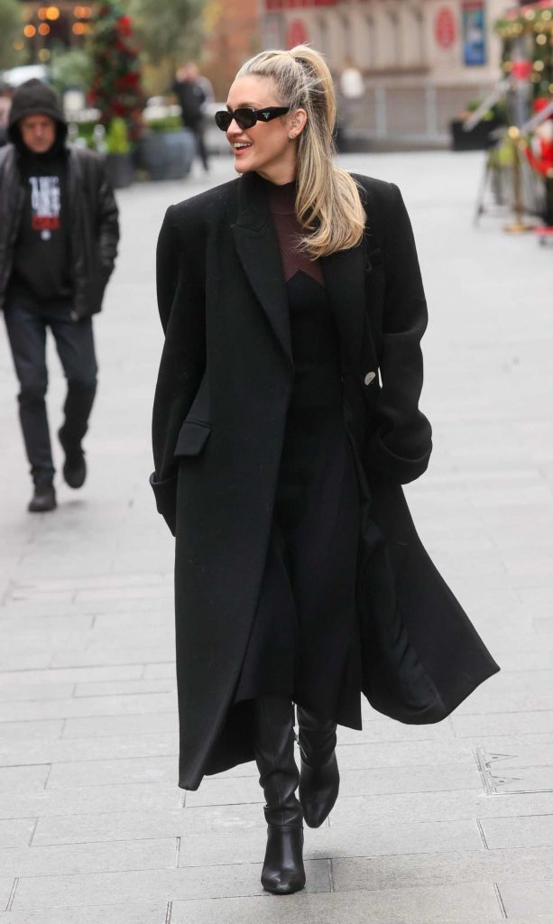 Ashley Roberts in a Black Coat