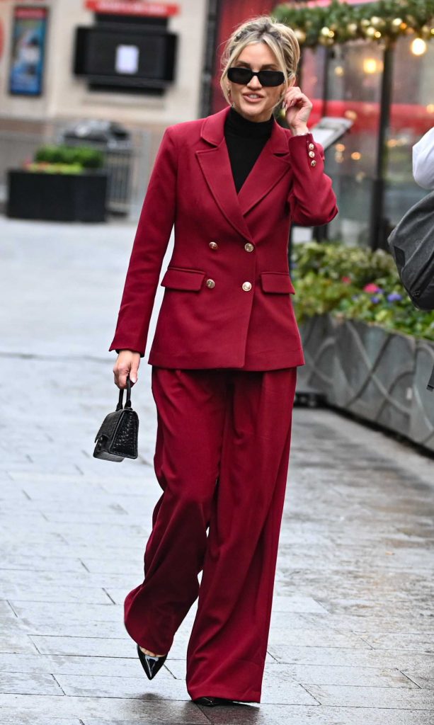 Ashley Roberts in a Red Pantsuit