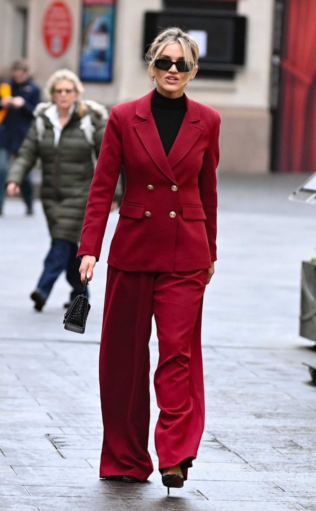 Ashley Roberts in a Red Pantsuit