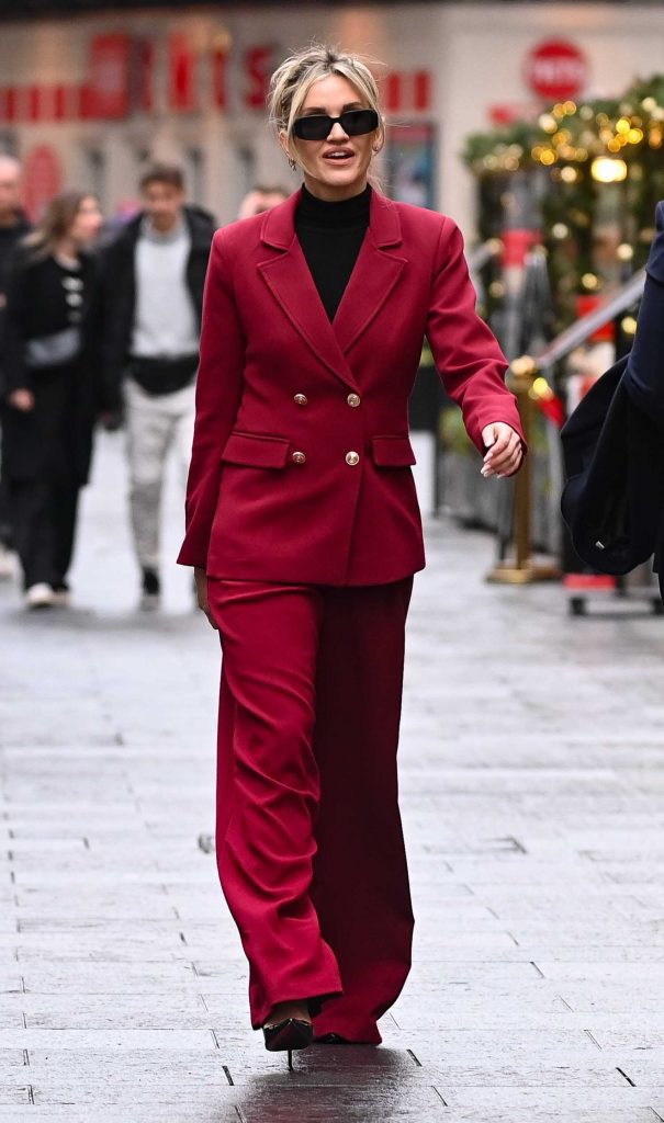 Ashley Roberts in a Red Pantsuit