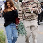 Brielle Barbusca in a Black Blouse Leaves the Farmer’s Market with a Friend in Studio City