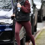 Coleen Rooney in a Black Vest Running to a Early Morning Gym Session in Cheshire