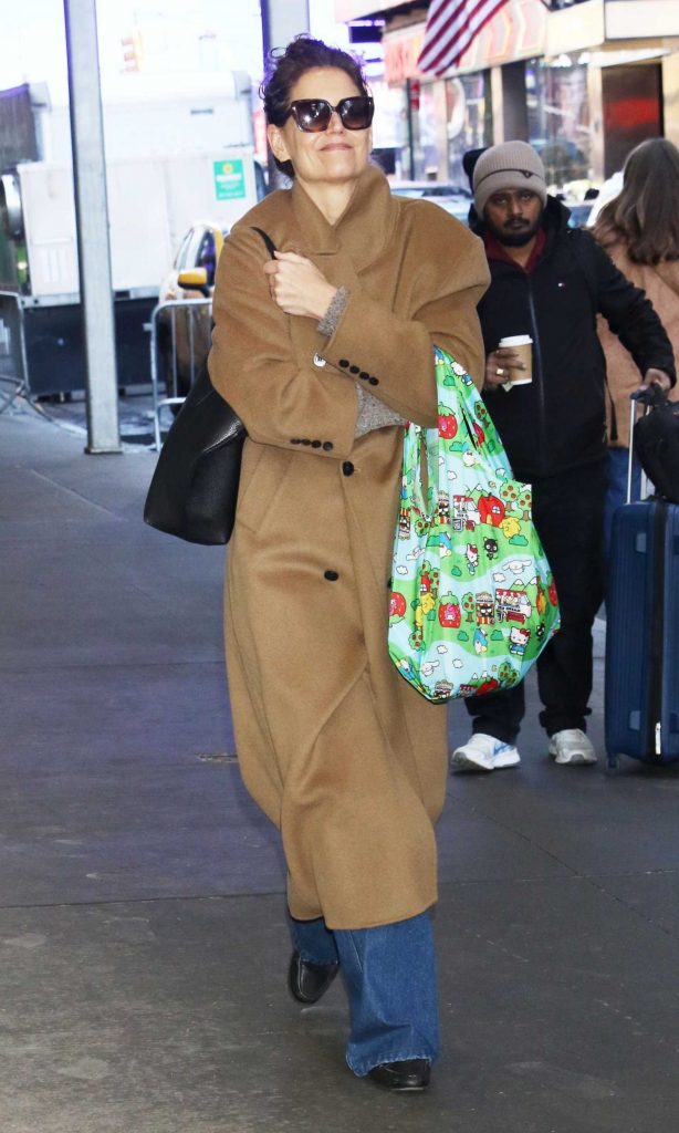 Katie Holmes in a Caramel Coloured Coat