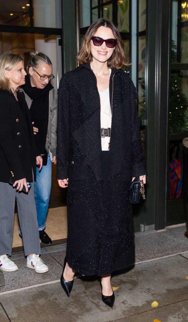 Keira Knightley in a Black Coat