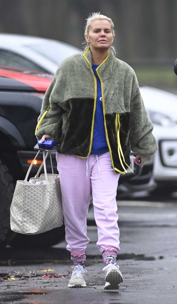 Kerry Katona in a Lilac Sweatpants