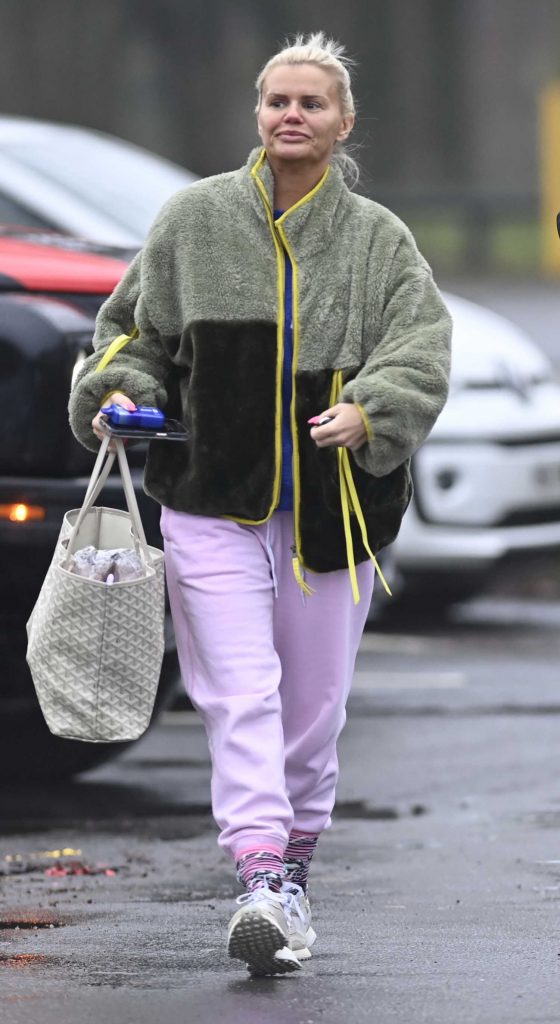 Kerry Katona in a Lilac Sweatpants