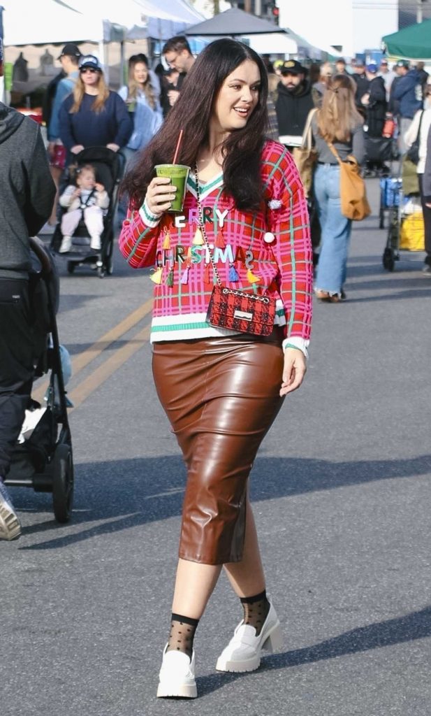 Natasha Blasick in a Brown Skirt