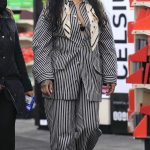 Rihanna in a Striped Pantsuit Enjoys a Late-Night Shopping Trip to CVS in West Hollywood