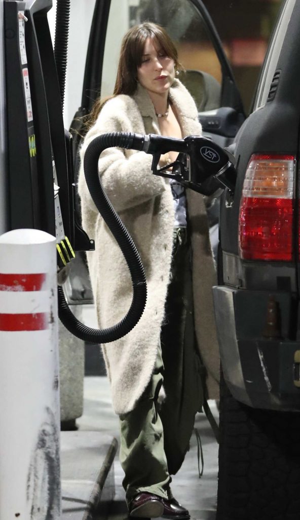 Scout Willis in a Beige Cardigan