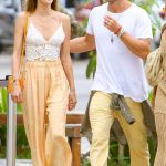 Alessandra Ambrosio in a White Blouse Was Seen Out with Buck Palmer in Rio de Janeiro