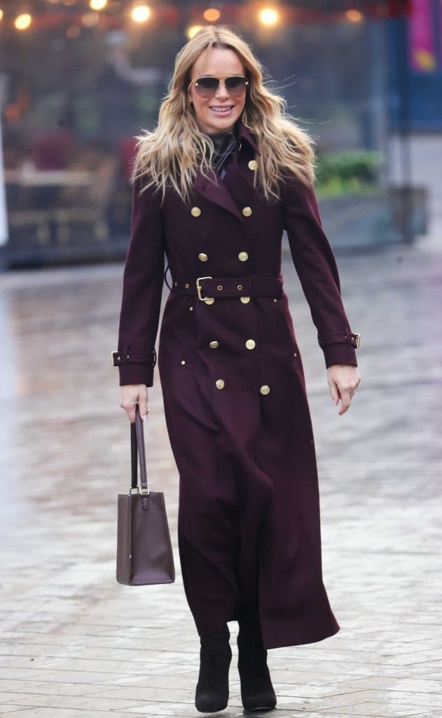 Amanda Holden in a Burgundy Coat