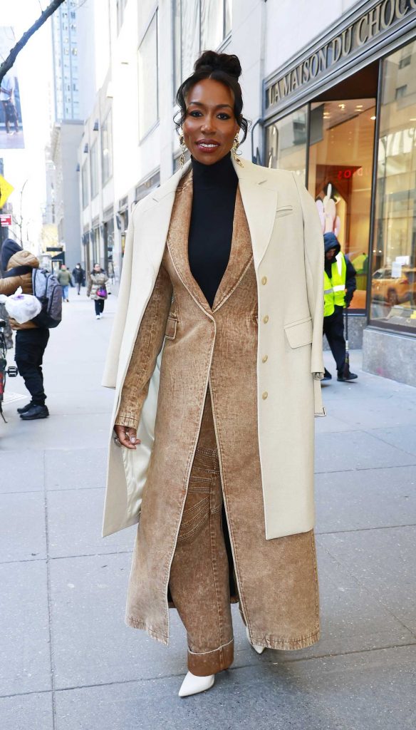 Amanda Warren in a White Coat