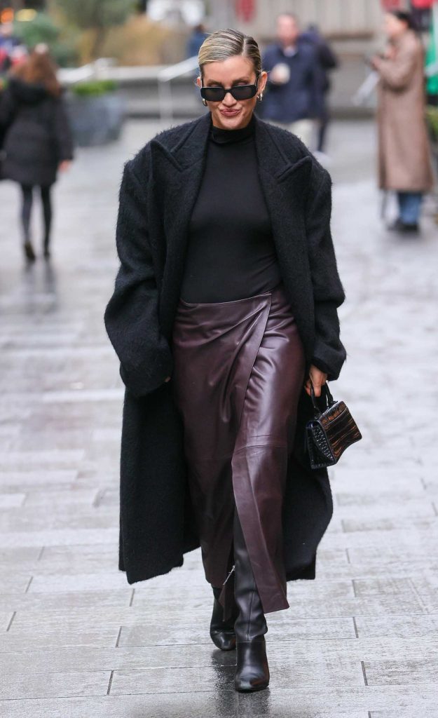 Ashley Roberts in a Burgundy Skirt